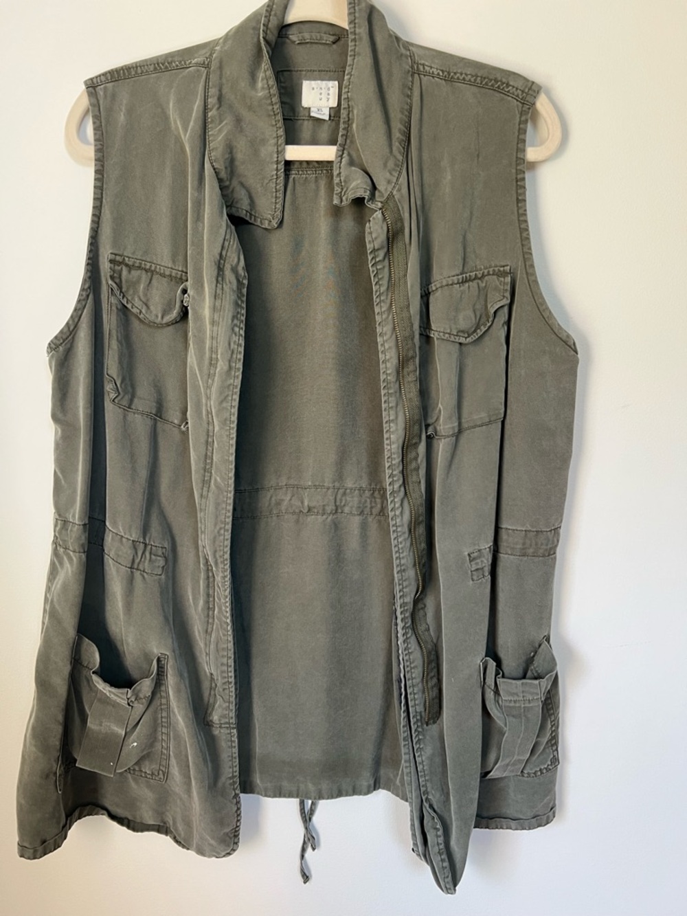 a new day Olive Green Button-Front Utility Shirt